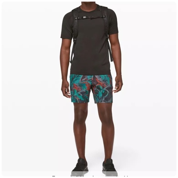 LULULEMON- Pace Breaker Short 7" Linerless Tropical Shadow Shark Teal Multi - Picture 4 of 7